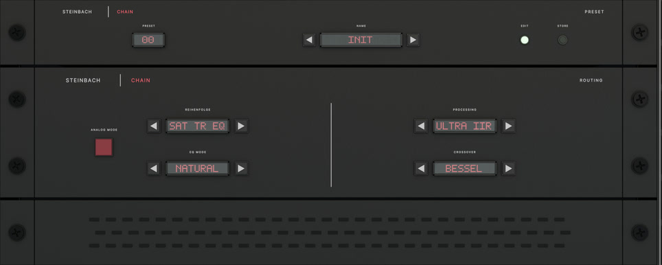 ROUTING, module order, EQ mode and crossover